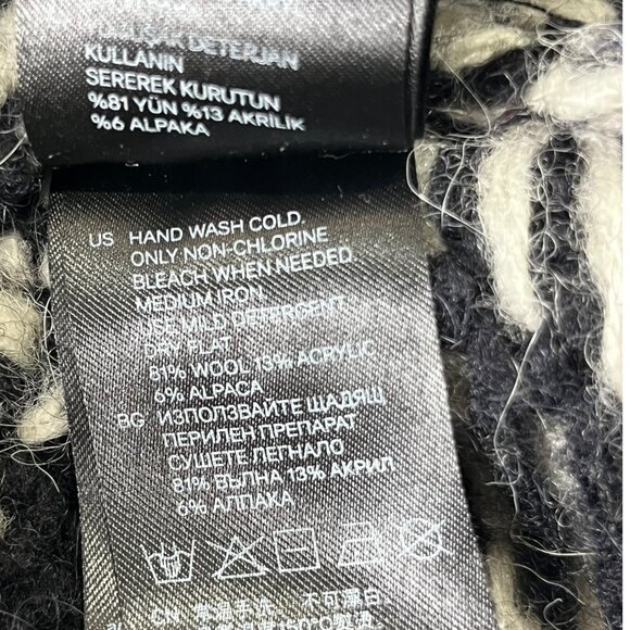 Isabel Marant H&M XS Wool Alpaca Oversized Fringe Chunky Cardigan Sweater Zip-Up - Picture 11 of 11